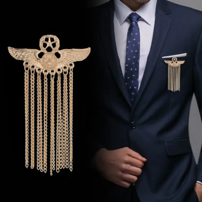 Men's Air Force Eagle Wings Tassel Brooch sold by FloralTrip
