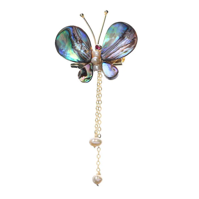 Women's Shell Butterfly Tassel Brooch sold by FloralTrip