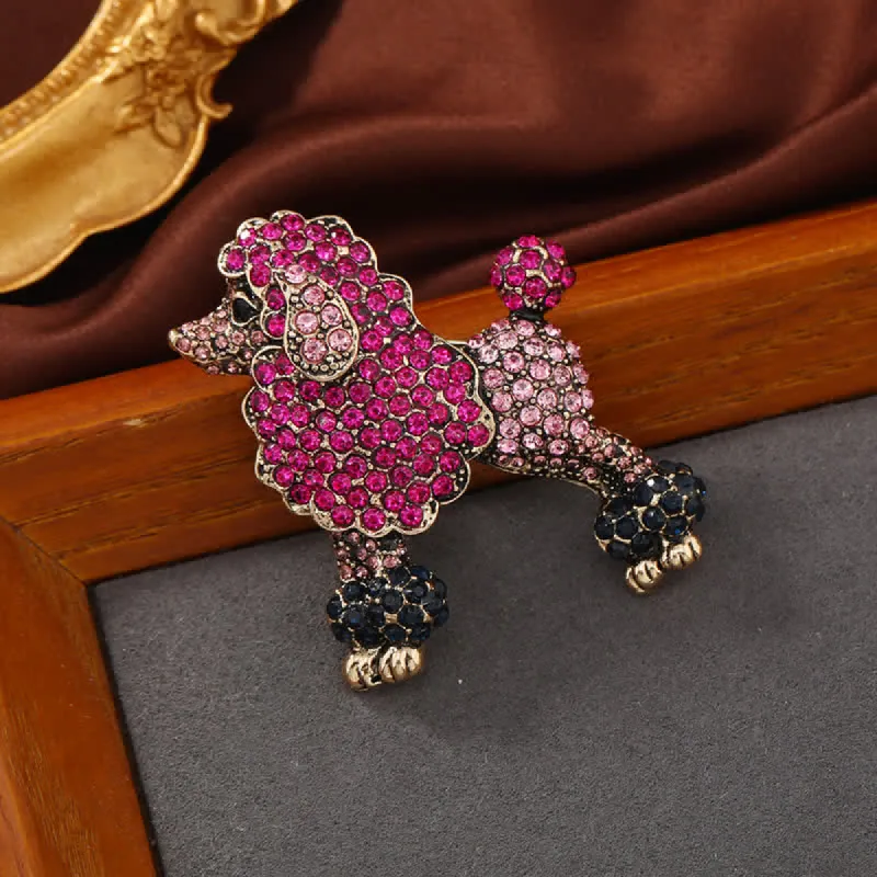 Women's Rhinestone Poodle Dog Brooch sold by FloralTrip