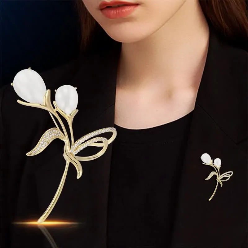 Women's Exquisite Tulip Pearl Brooch sold by FloralTrip product image thumbnail 4