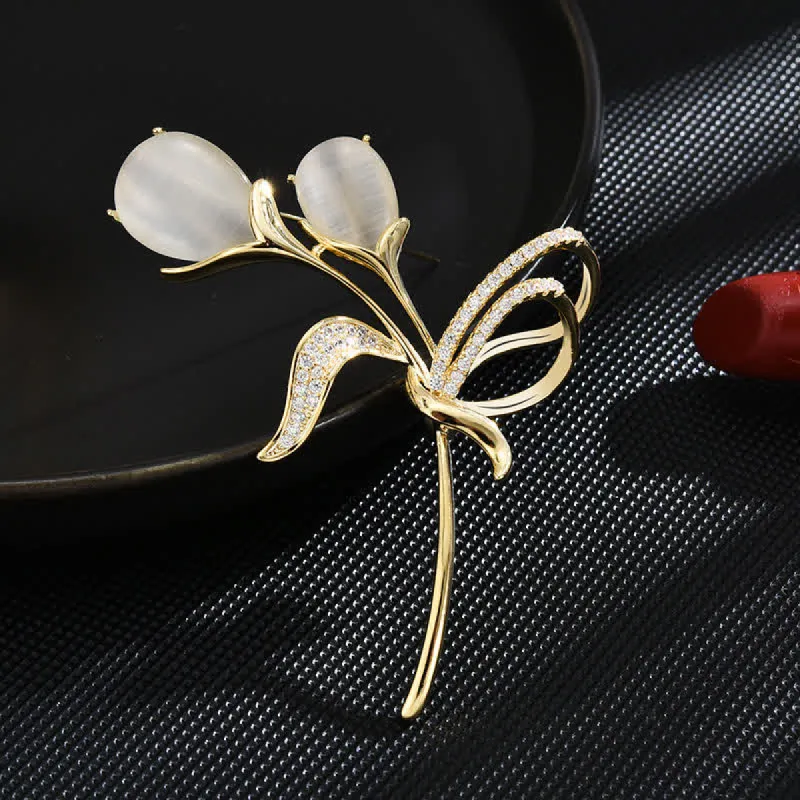Women's Exquisite Tulip Pearl Brooch sold by FloralTrip