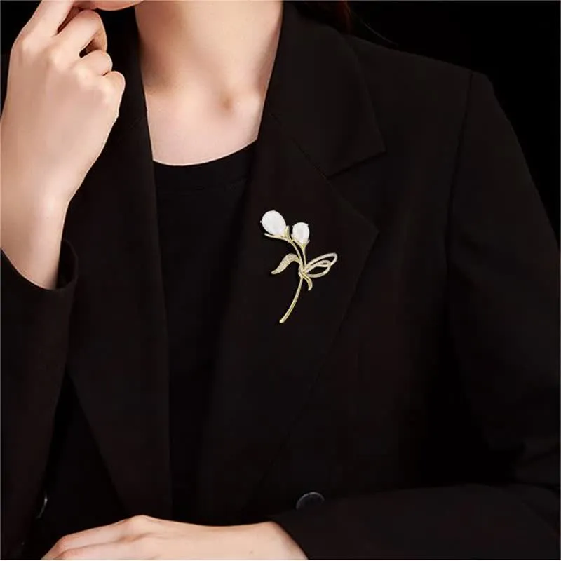Women's Exquisite Tulip Pearl Brooch sold by FloralTrip product image thumbnail 5