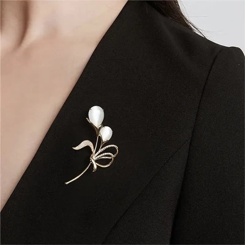 Women's Exquisite Tulip Pearl Brooch sold by FloralTrip product image thumbnail 2