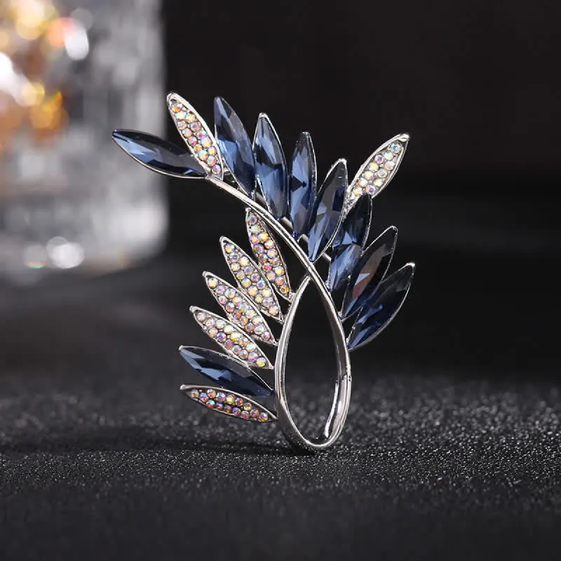 Women's Olive Branch Crystal Brooch sold by FloralTrip