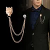 Men's King Of Forest Wolf Chain Brooch sold by FloralTrip