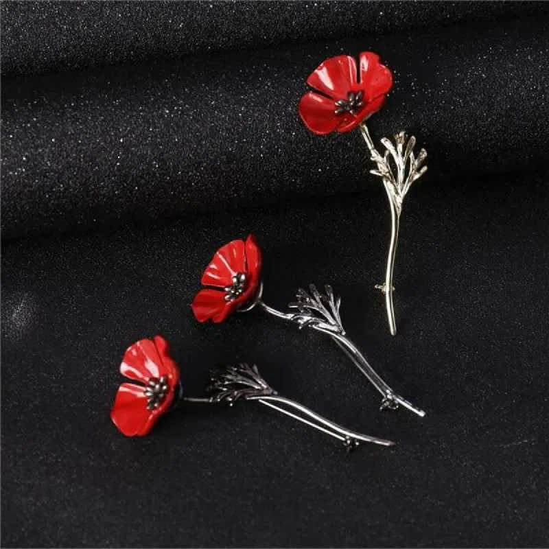 Women's Classy Red Poppy Flower Brooch sold by FloralTrip