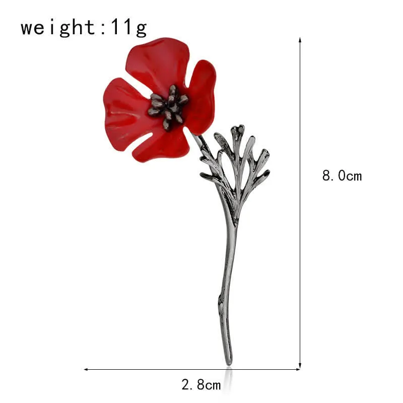 Women's Classy Red Poppy Flower Brooch sold by FloralTrip product image thumbnail 5