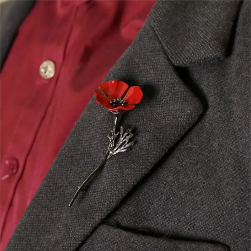 Women's Classy Red Poppy Flower Brooch sold by FloralTrip product image thumbnail 2
