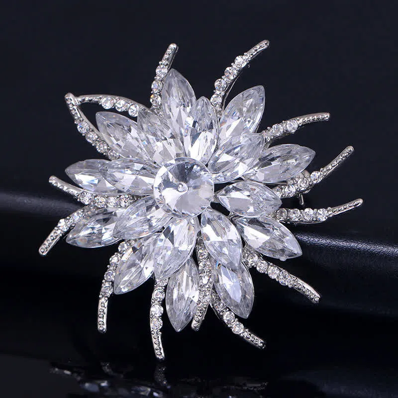 Women's Classic Flower Crystal Brooch sold by FloralTrip product image thumbnail 4