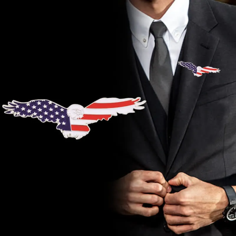 Men's Enamel American Flag Vulture Brooch sold by FloralTrip