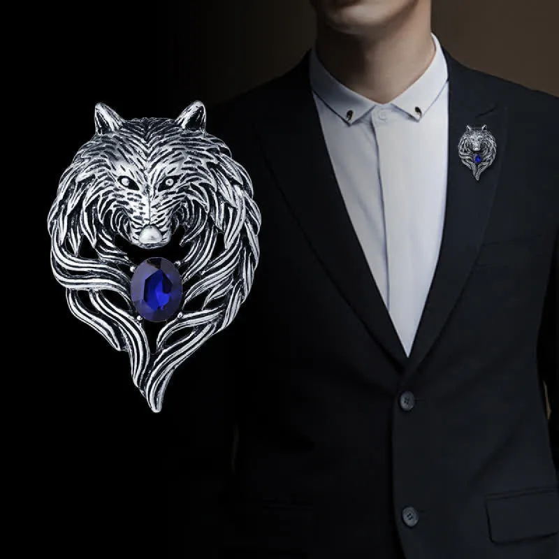 Men's Legend Wolf Head Brooch sold by FloralTrip