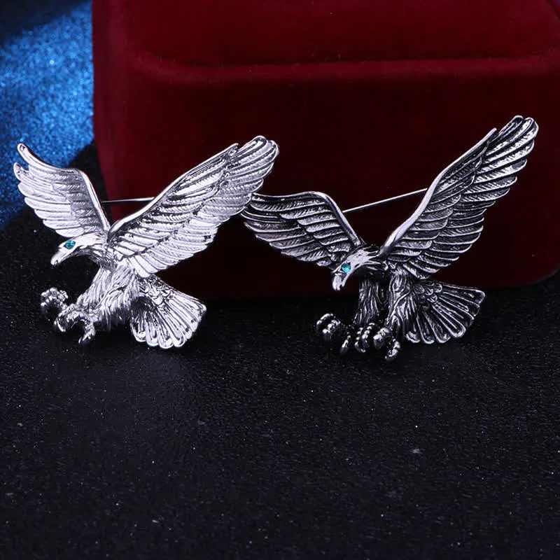 Men's Bald Hawk Green Eye Brooch sold by FloralTrip product image thumbnail 2