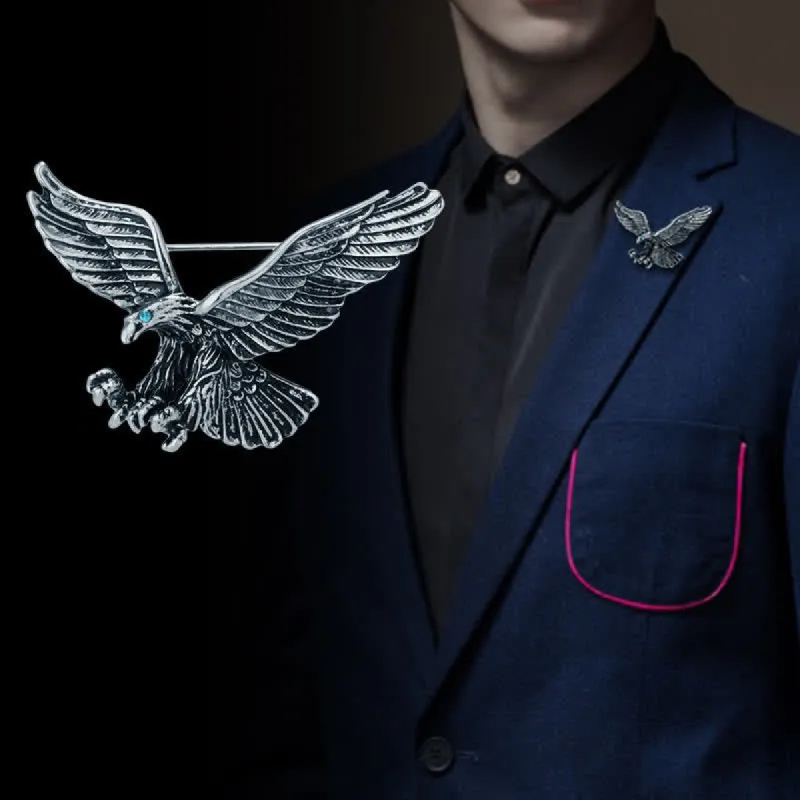 Men's Bald Hawk Green Eye Brooch sold by FloralTrip