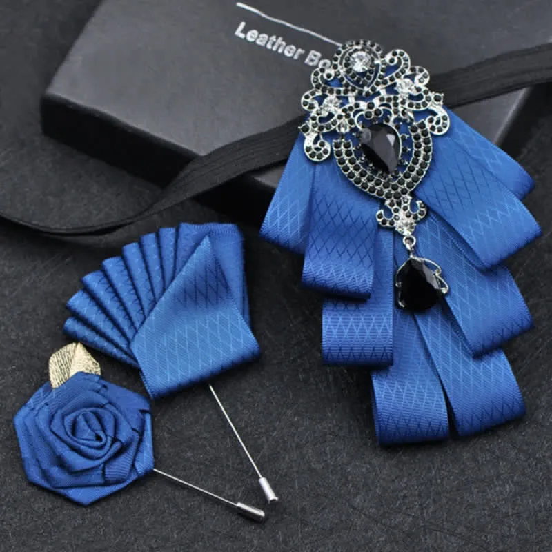 3Pcs Plaid Black Rhinestone Bow Tie Set sold by FloralTrip product image thumbnail 4