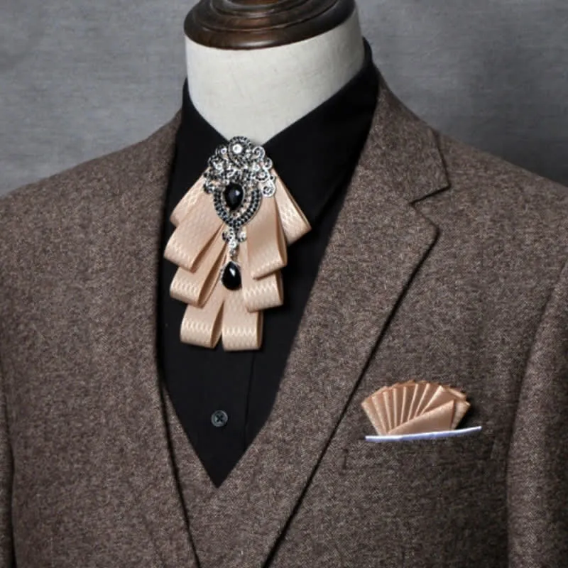 3Pcs Plaid Black Rhinestone Bow Tie Set sold by FloralTrip