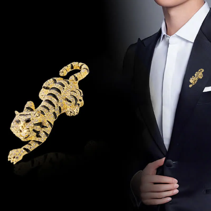 Men's Sultry Climbing Tiger Brooch sold by FloralTrip