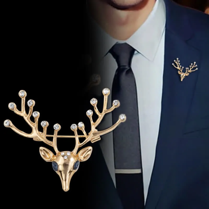 Men's Living Christmas Elk Brooch sold by FloralTrip