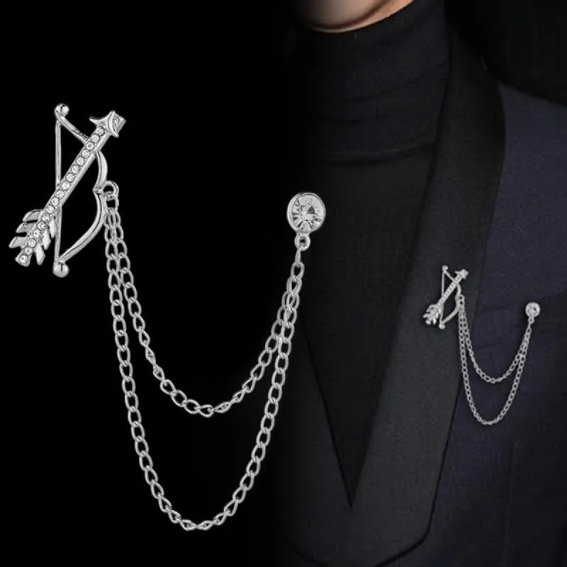 Men's Cupid Arrow Chain Brooch sold by FloralTrip