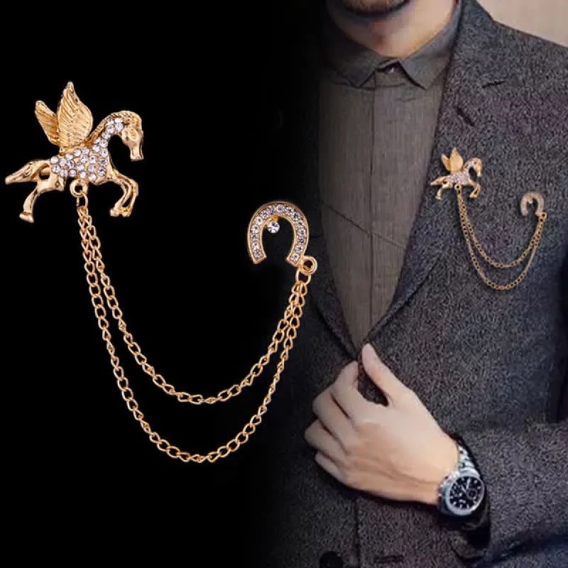 Men's Vintage Pegasus Tassel Brooch sold by FloralTrip