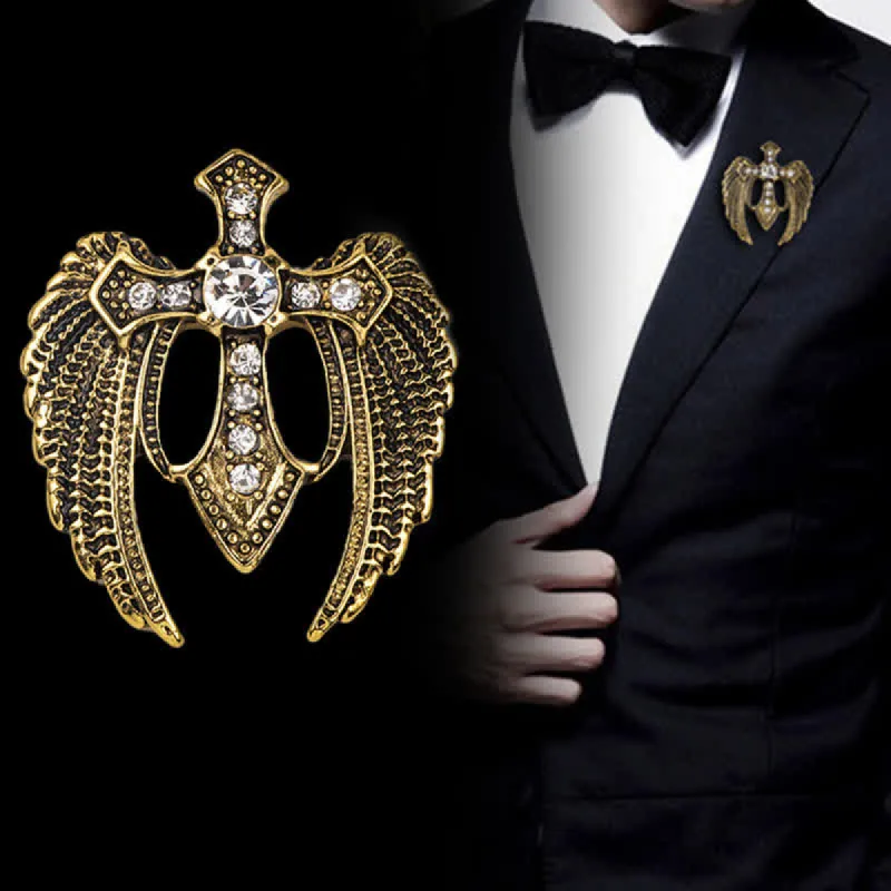 Men's Soar In Faith Wings Cross Brooch sold by FloralTrip