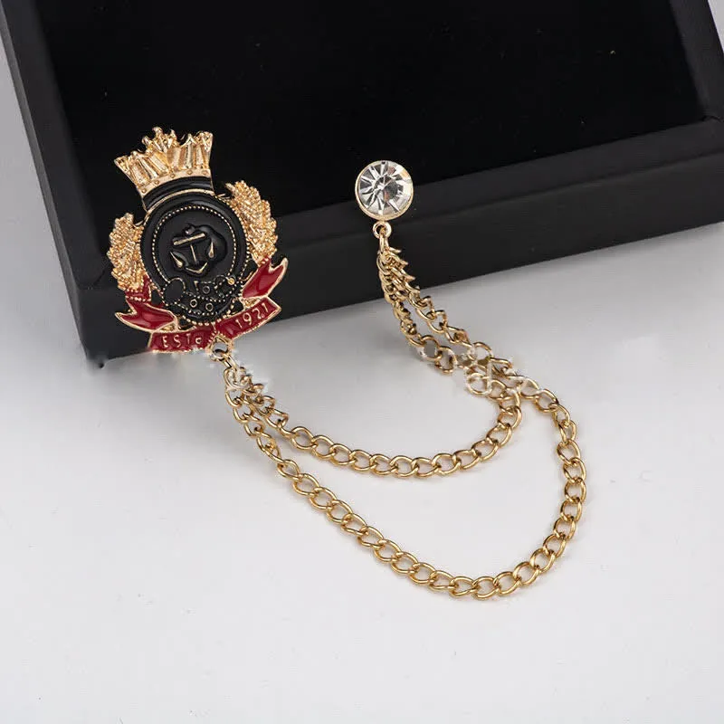 Men's Royal Crowned Anchor Chain Brooch sold by FloralTrip product image thumbnail 3