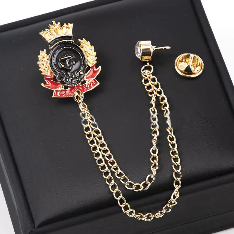 Men's Royal Crowned Anchor Chain Brooch sold by FloralTrip product image thumbnail 2