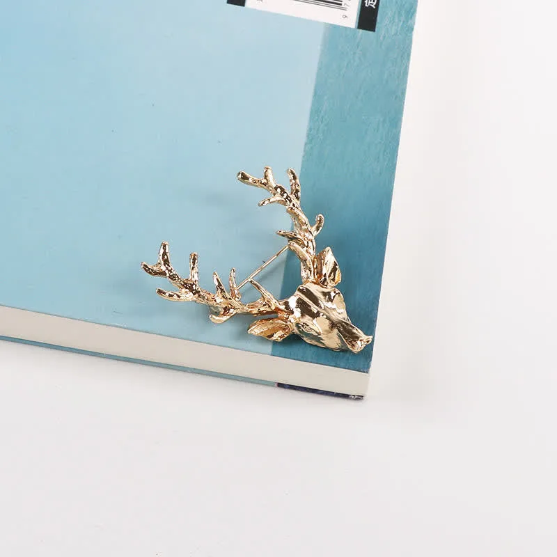 Men's Antler Stag Head Brooch sold by FloralTrip product image thumbnail 3