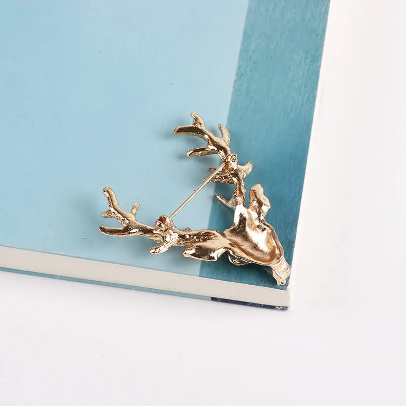 Men's Antler Stag Head Brooch sold by FloralTrip product image thumbnail 4