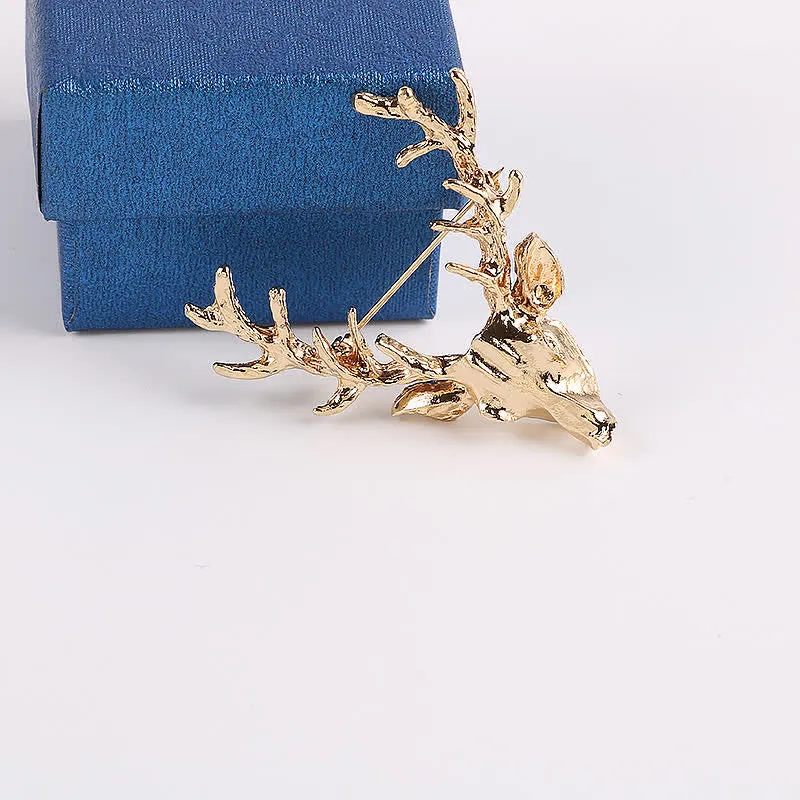 Men's Antler Stag Head Brooch sold by FloralTrip product image thumbnail 2