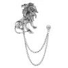 Men's Domineering Lion Chain Brooch sold by FloralTrip