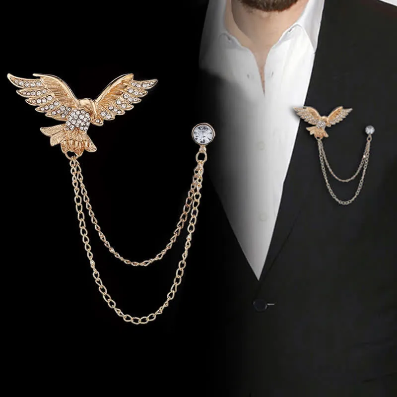 Men's Flying Eagle Chain Brooch sold by FloralTrip
