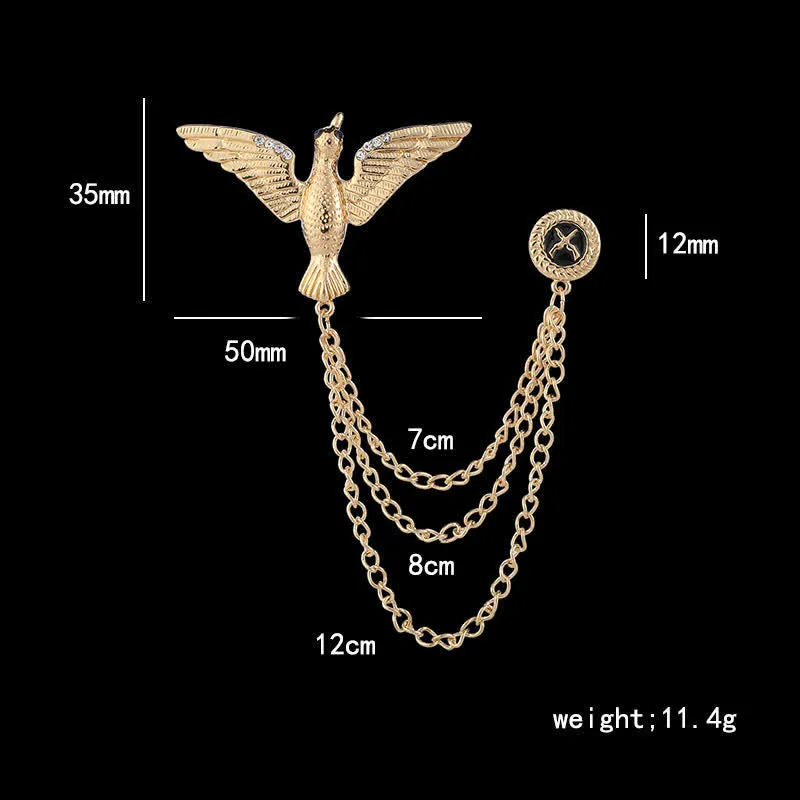 Men's Victory Bird Chain Brooch sold by FloralTrip product image thumbnail 5
