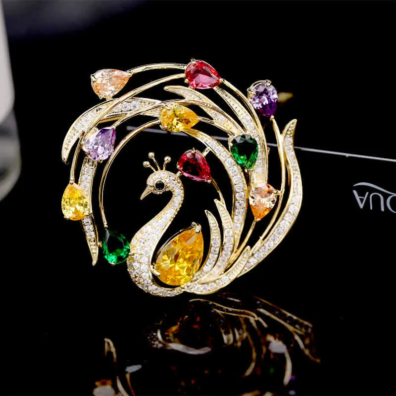 Women's Ornate Peacock Phoenix Brooch sold by FloralTrip