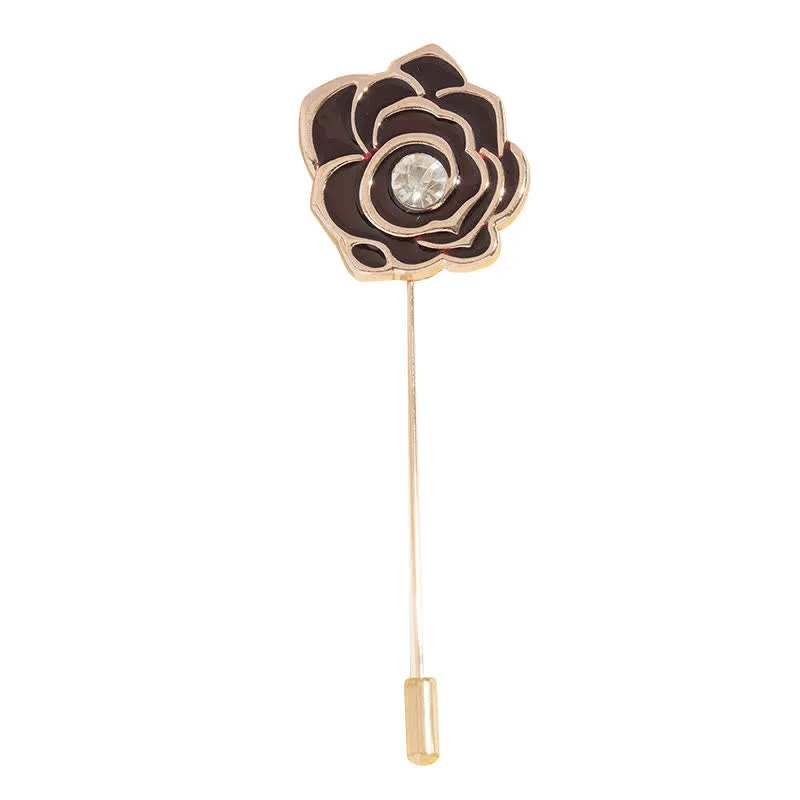 Women's Black Rose Blossom Brooch sold by FloralTrip
