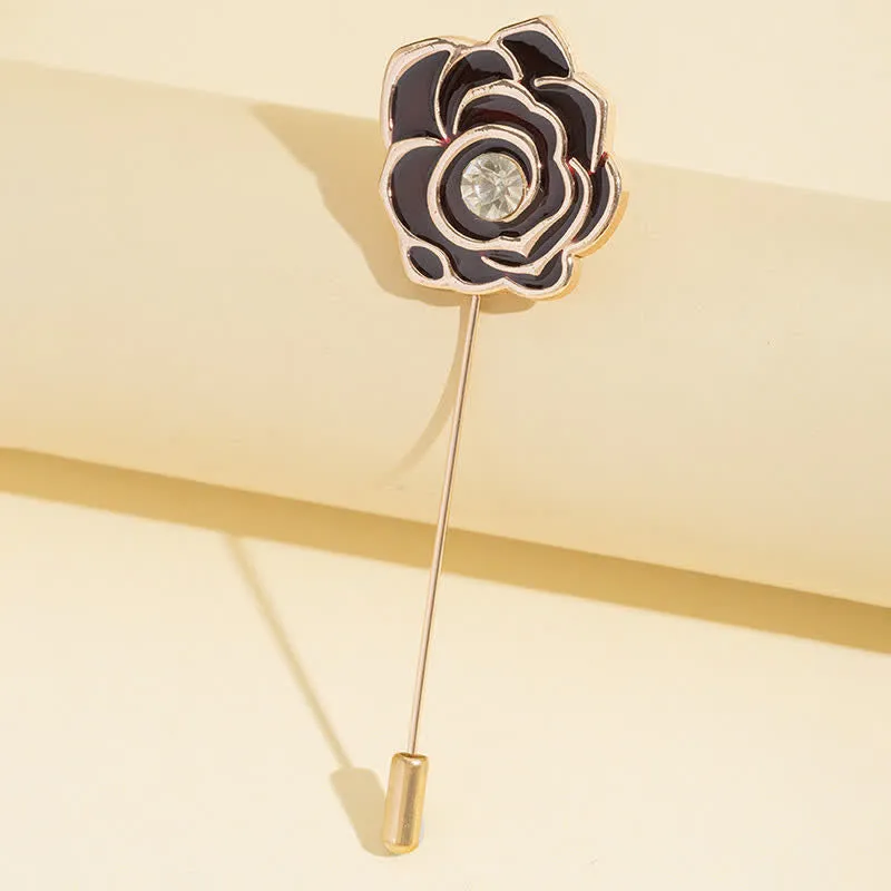 Women's Black Rose Blossom Brooch sold by FloralTrip product image thumbnail 2