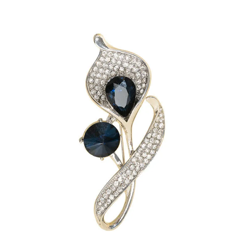 Women's Shiny Blue Floral Brooch sold by FloralTrip