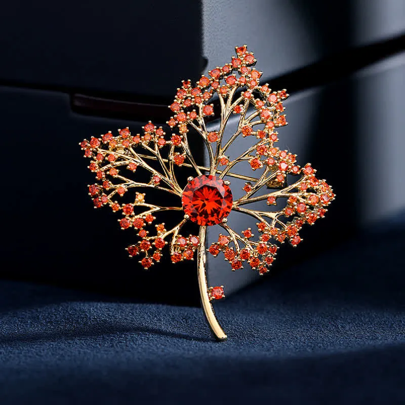 Women's Graceful Autumn Maple Brooch sold by FloralTrip