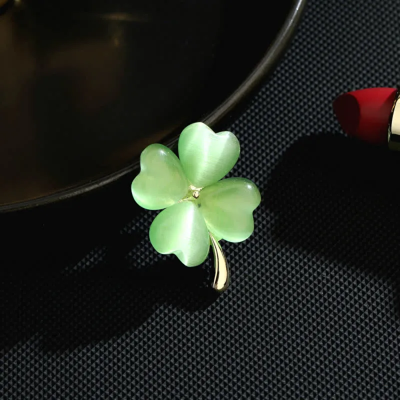 Women's Lucky Four-Leaf Clovers Brooch sold by FloralTrip