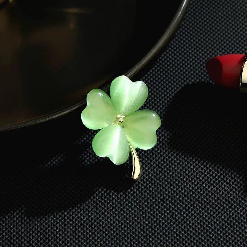 Women's Lucky Four-Leaf Clovers Brooch sold by FloralTrip