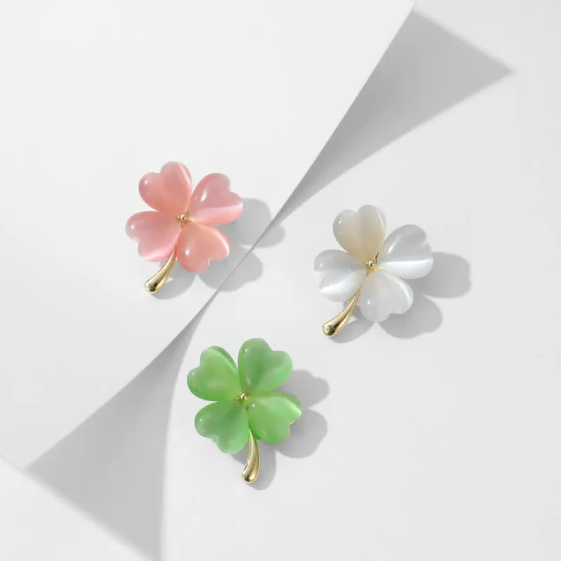 Women's Lucky Four-Leaf Clovers Brooch sold by FloralTrip product image thumbnail 3