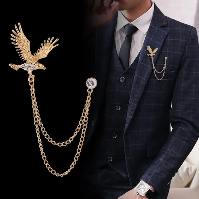 Men's Soaring Eagle Rhinestones Brooch sold by FloralTrip