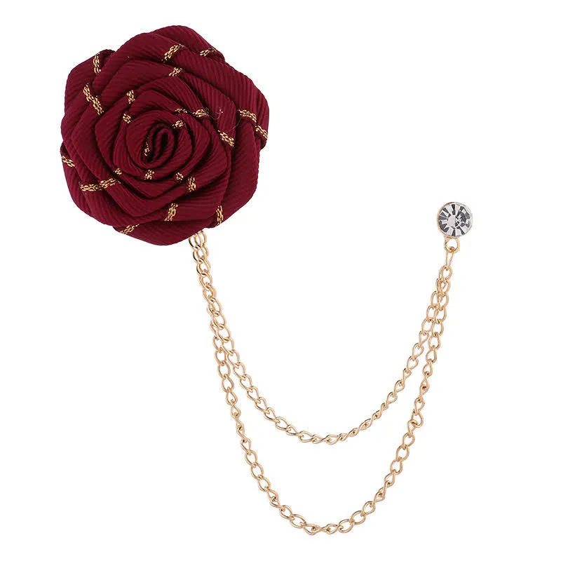 Men's Charming Floral Rose Chain Brooch sold by FloralTrip product image thumbnail 5