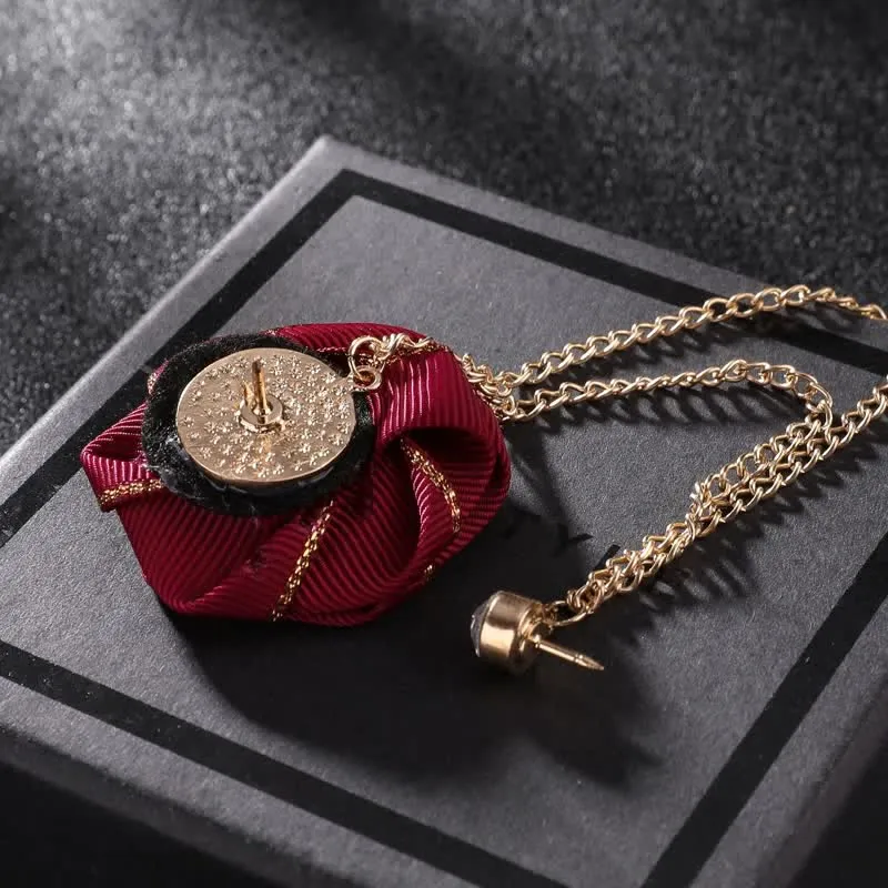 Men's Charming Floral Rose Chain Brooch sold by FloralTrip product image thumbnail 4