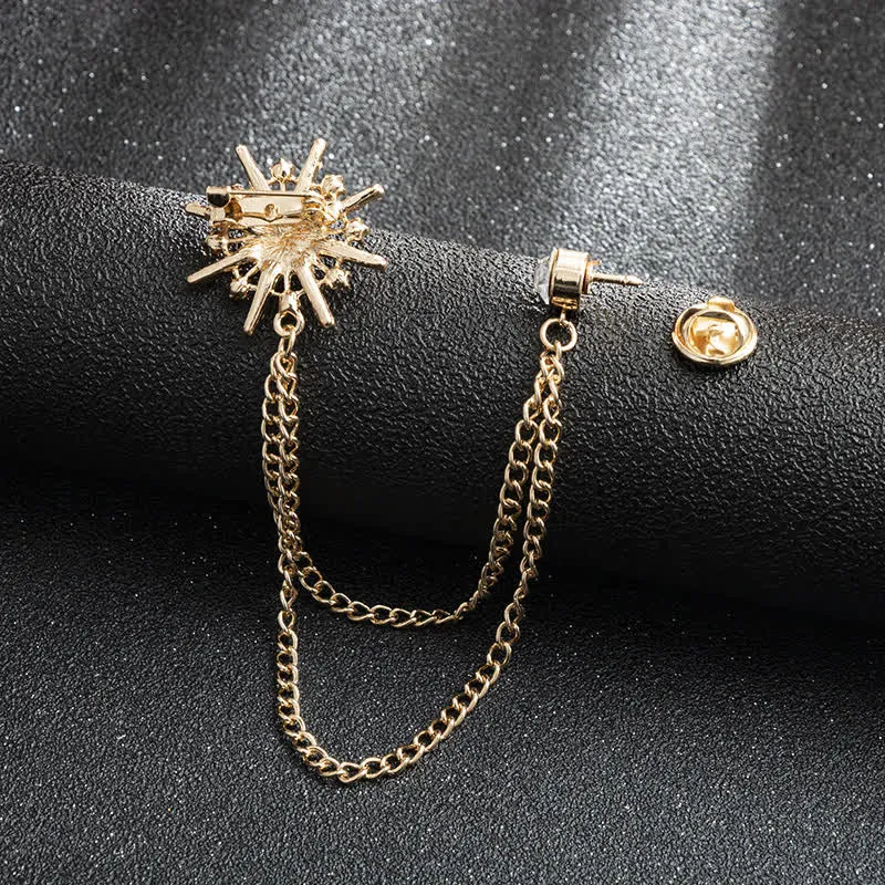 Men's Glittering Octagon Star Tassel Brooch sold by FloralTrip product image thumbnail 4