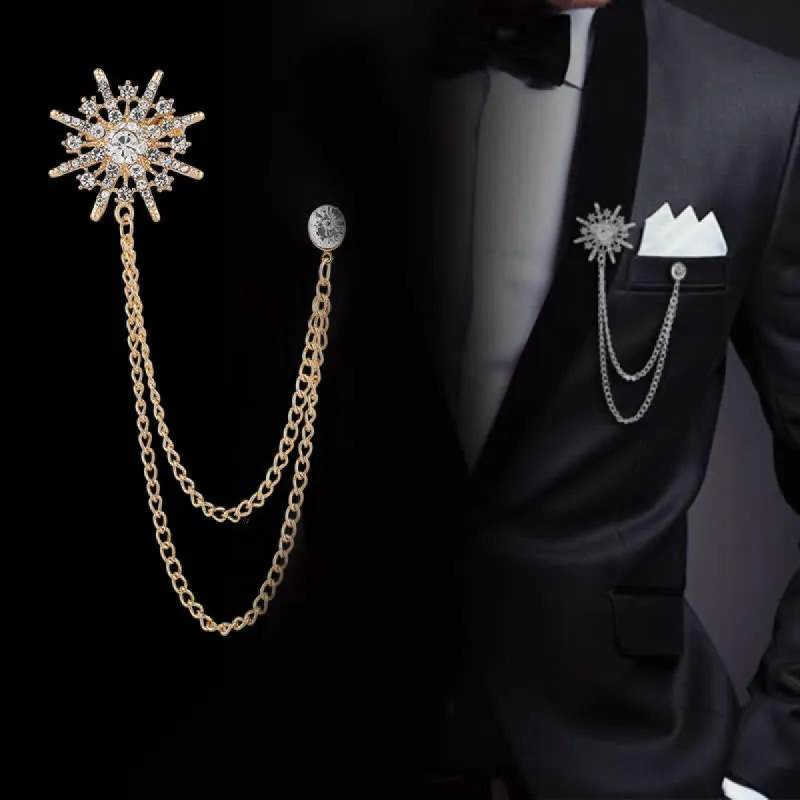 Men's Glittering Octagon Star Tassel Brooch sold by FloralTrip