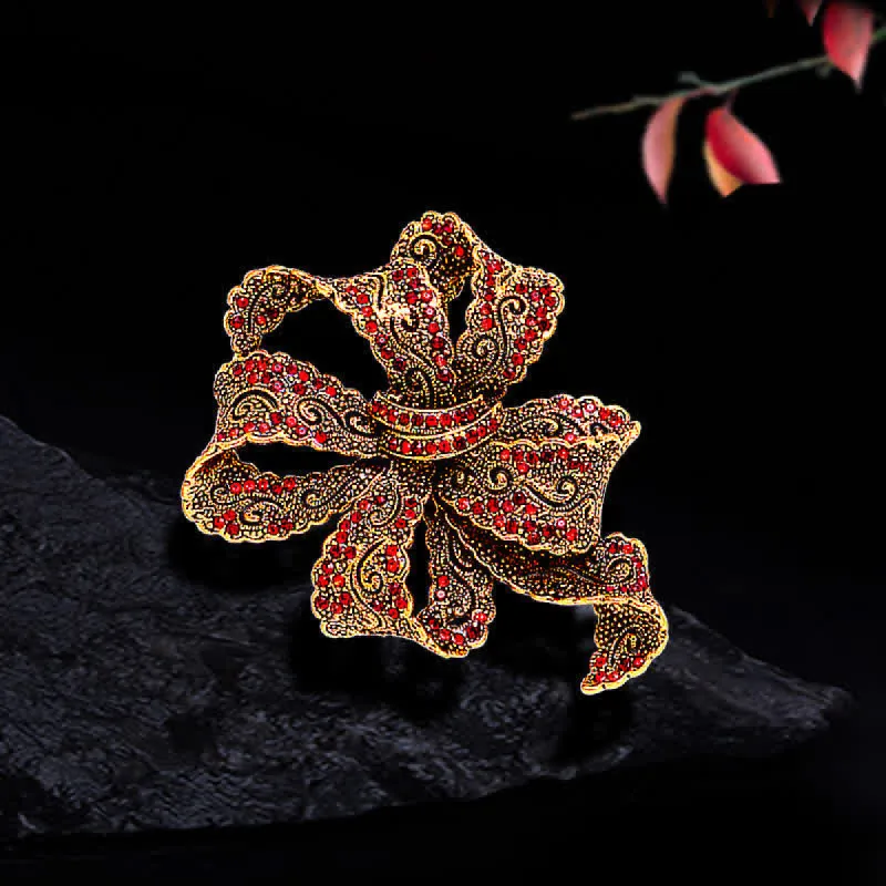 Women's Vintage Boho Bow Zircon Brooch sold by FloralTrip