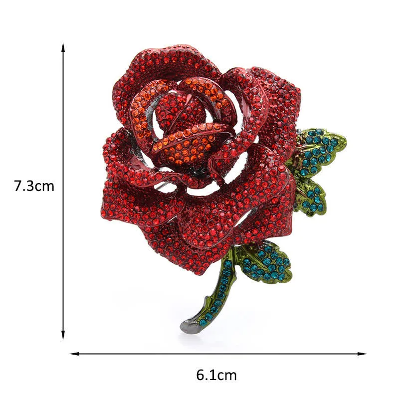 Women's Classy Rose Rhinestone Brooch sold by FloralTrip product image thumbnail 5