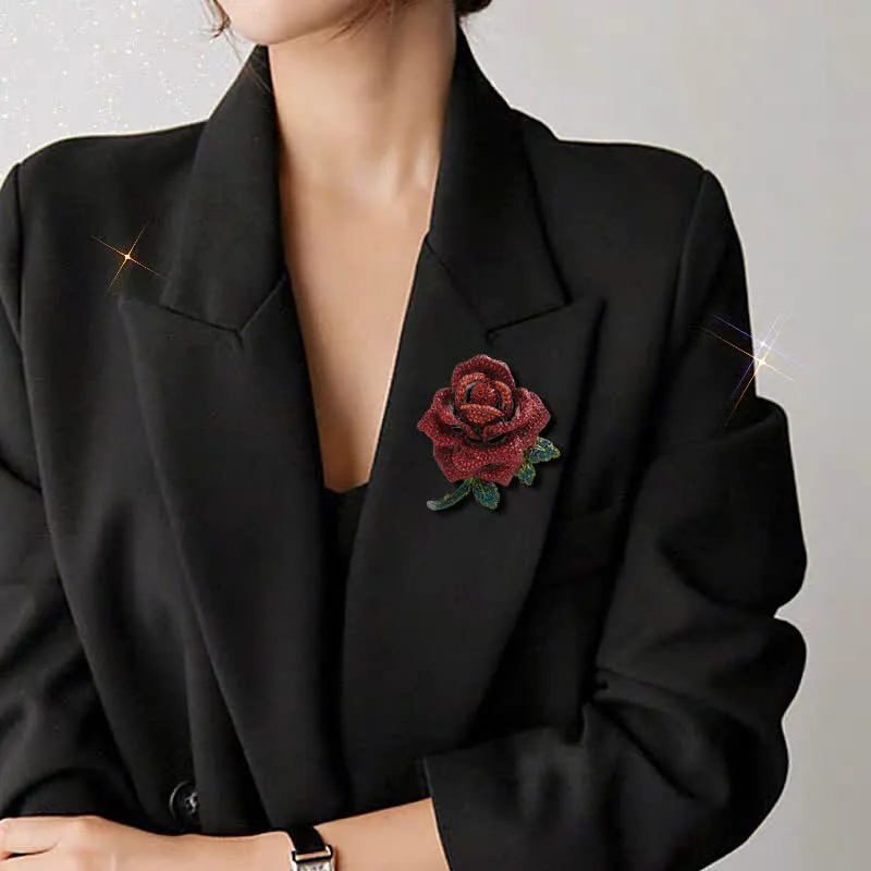Women's Classy Rose Rhinestone Brooch sold by FloralTrip product image thumbnail 2