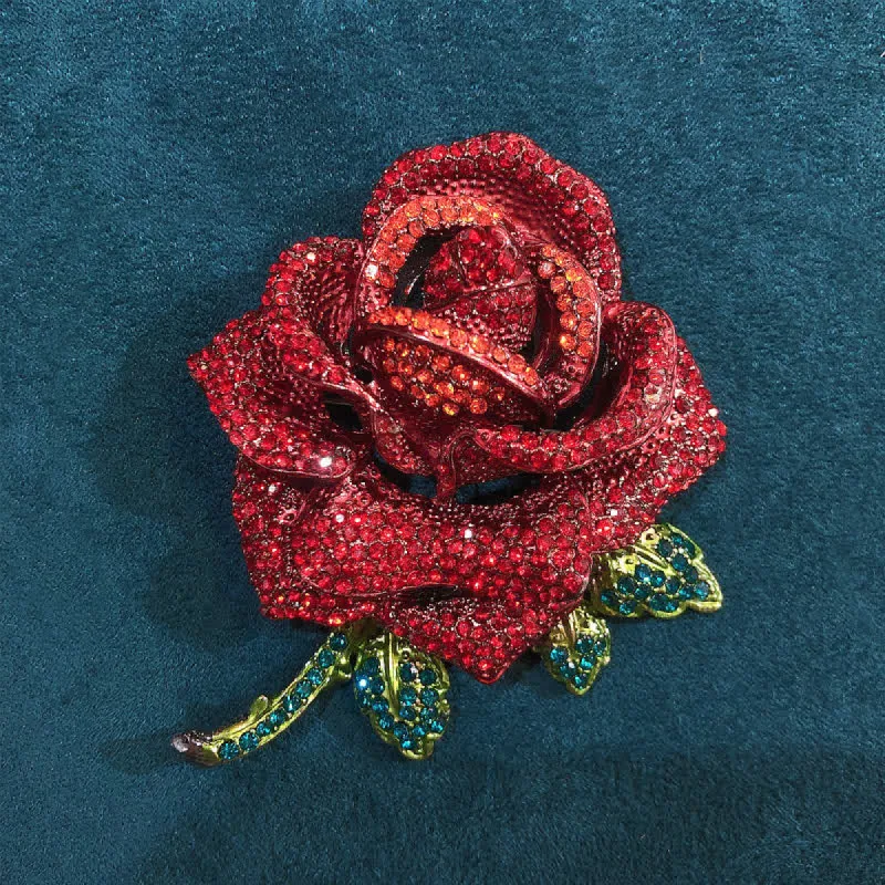 Women's Classy Rose Rhinestone Brooch sold by FloralTrip