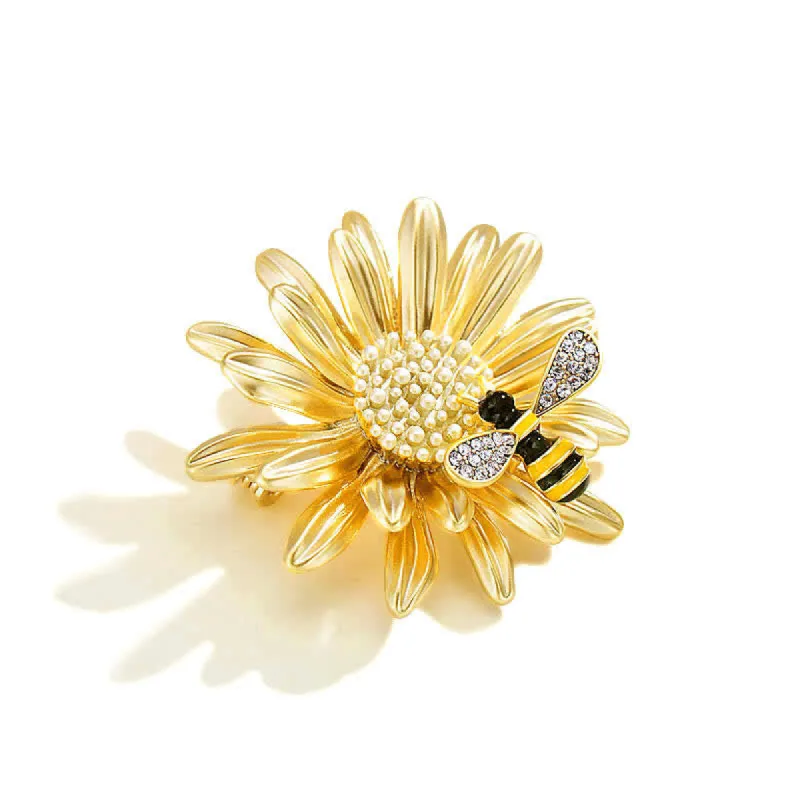 Women's Sweet Sunflower Bee Brooch sold by FloralTrip